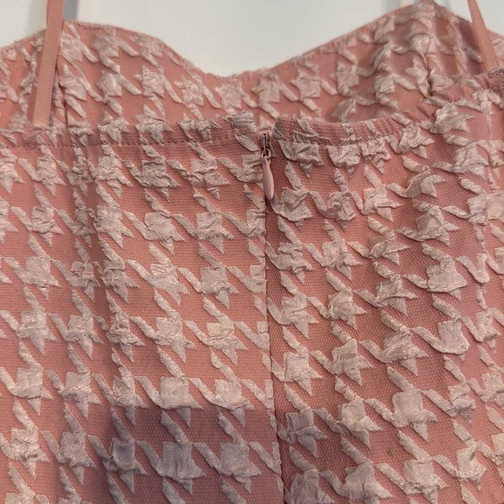 Pink Houndstooth Spaghetti Strap Dress Size XS/2 - Picture 8 of 9